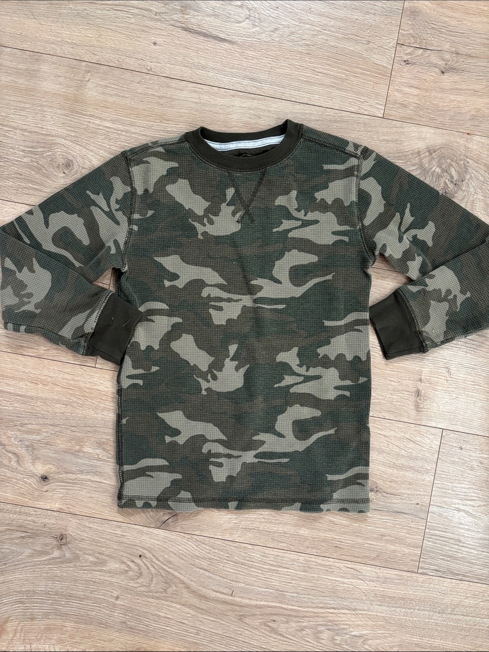 Faded Glory Green & Olive Camo Thermal Hoodie
